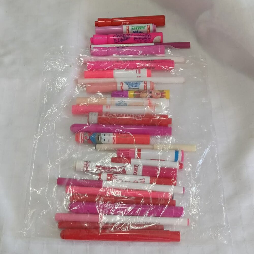 Over 75 felt-tip pens of various brands, sizes, and colors, all in working order
